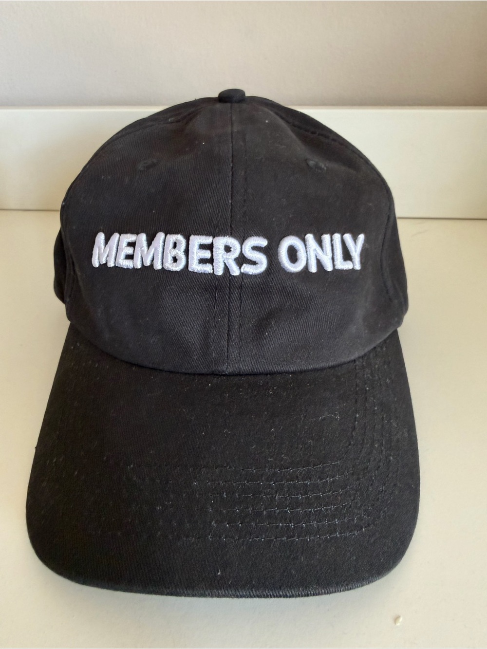 Members Only‎ Black Cap with White Embroidered Logo